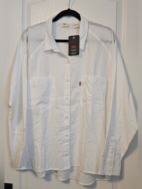 Levi's Women's The Ex-Boyfriend White Button-Down Relaxed Shirt